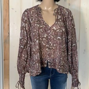 For Love and Lemons Romy Blouse Lilac Paisley